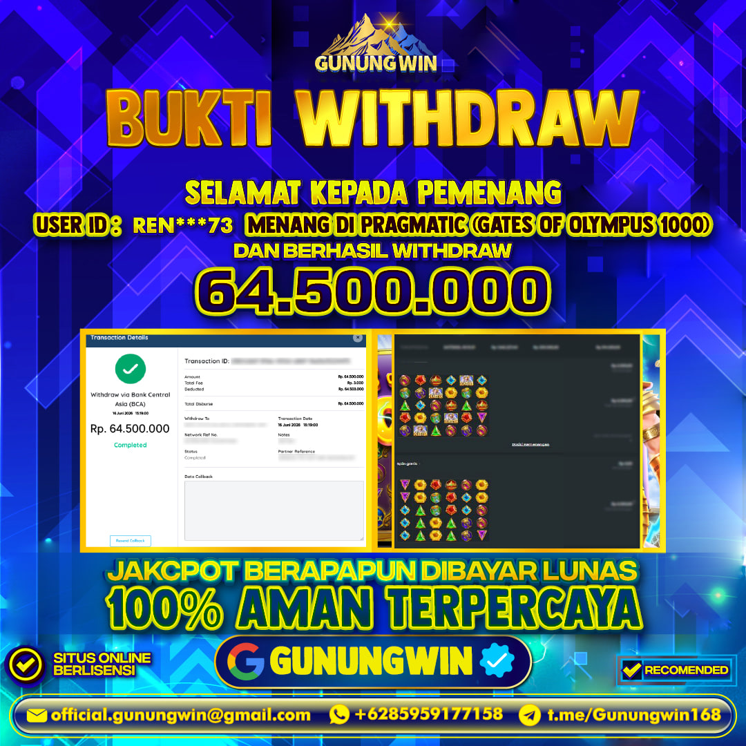 BUKTI WITHDRAW Gate Of Oliympus 1000 - Pragmatic Gunungwin