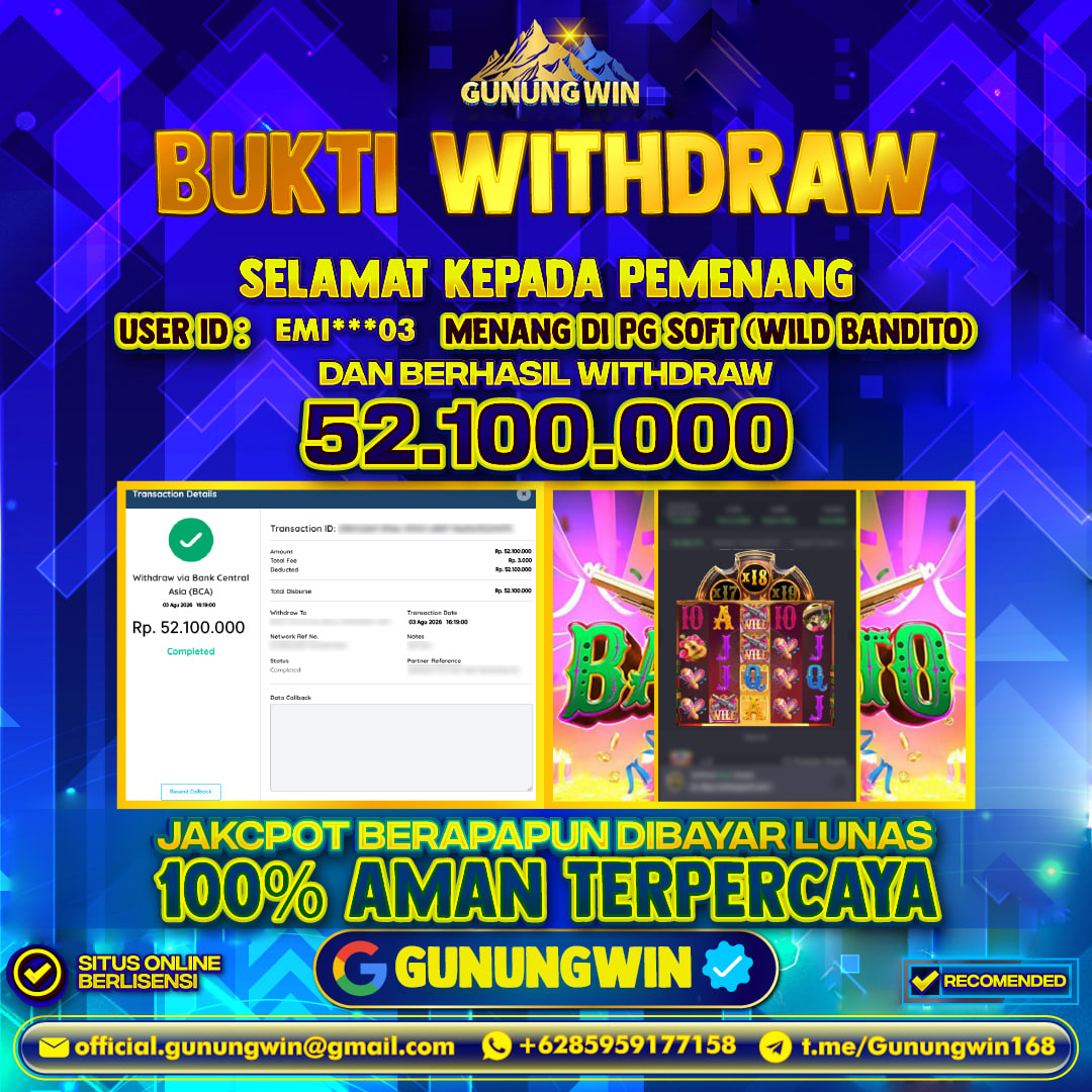 BUKTI WITHDRAW Wild Bandito - Pg Soft Gunungwin