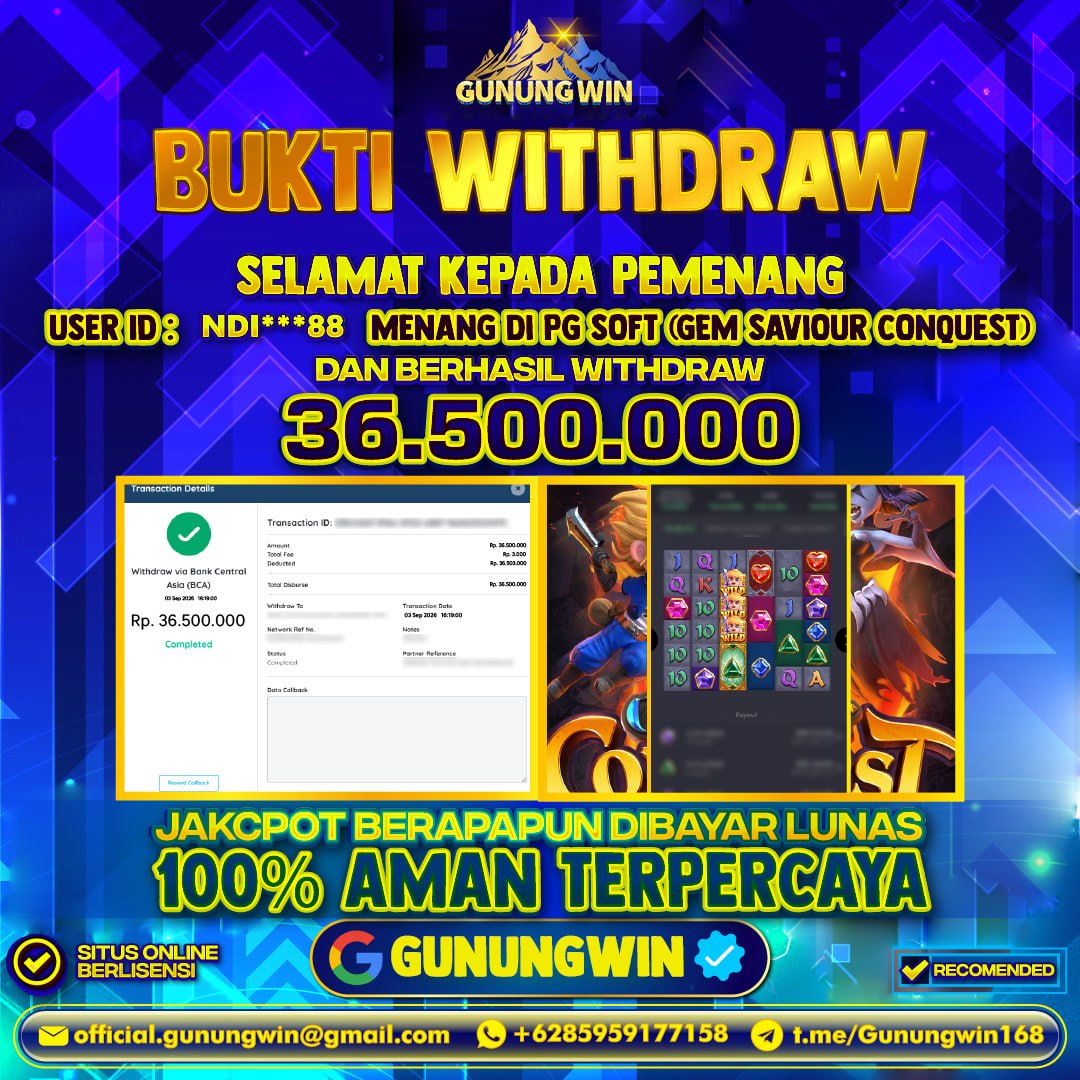 BUKTI WITHDRAW Gem Saviour - Pg Soft Gunungwin