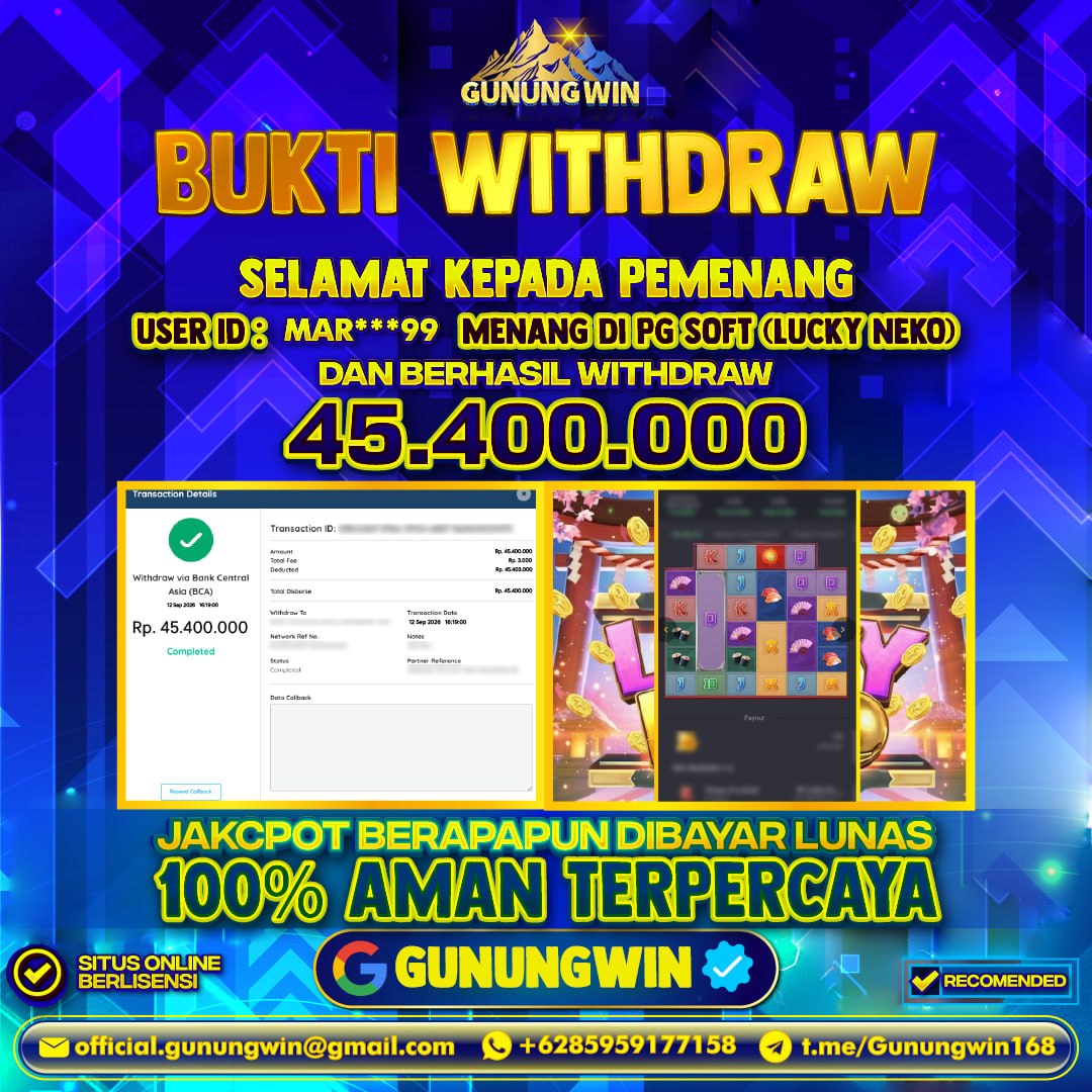 BUKTI WITHDRAW Lucky Neko - Pg Soft Gunungwin