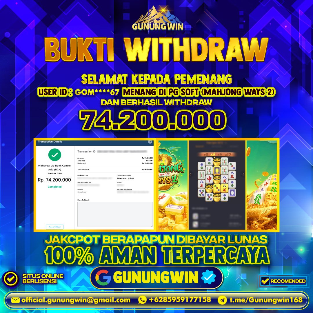 BUKTI WITHDRAW Mahjong Ways- Pg Soft Gunungwin
