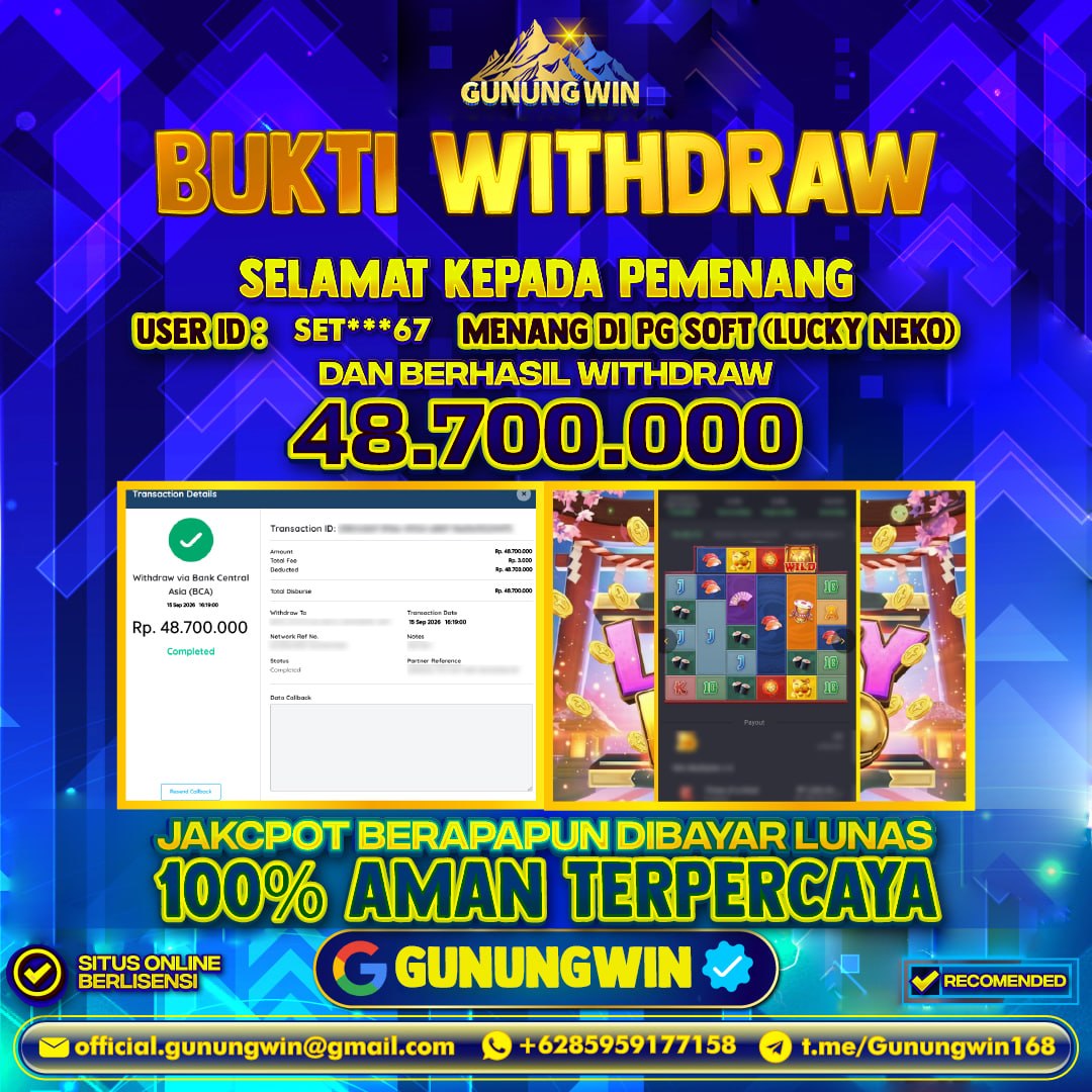 BUKTI WITHDRAW Lucky Neko - Pg Soft Gunungwin