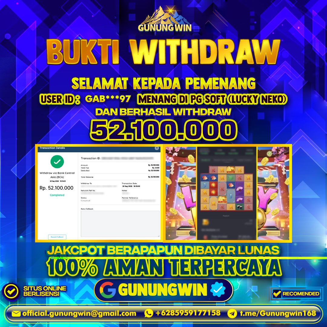 BUKTI WITHDRAW Lucky Neko - Pg Soft Gunungwin