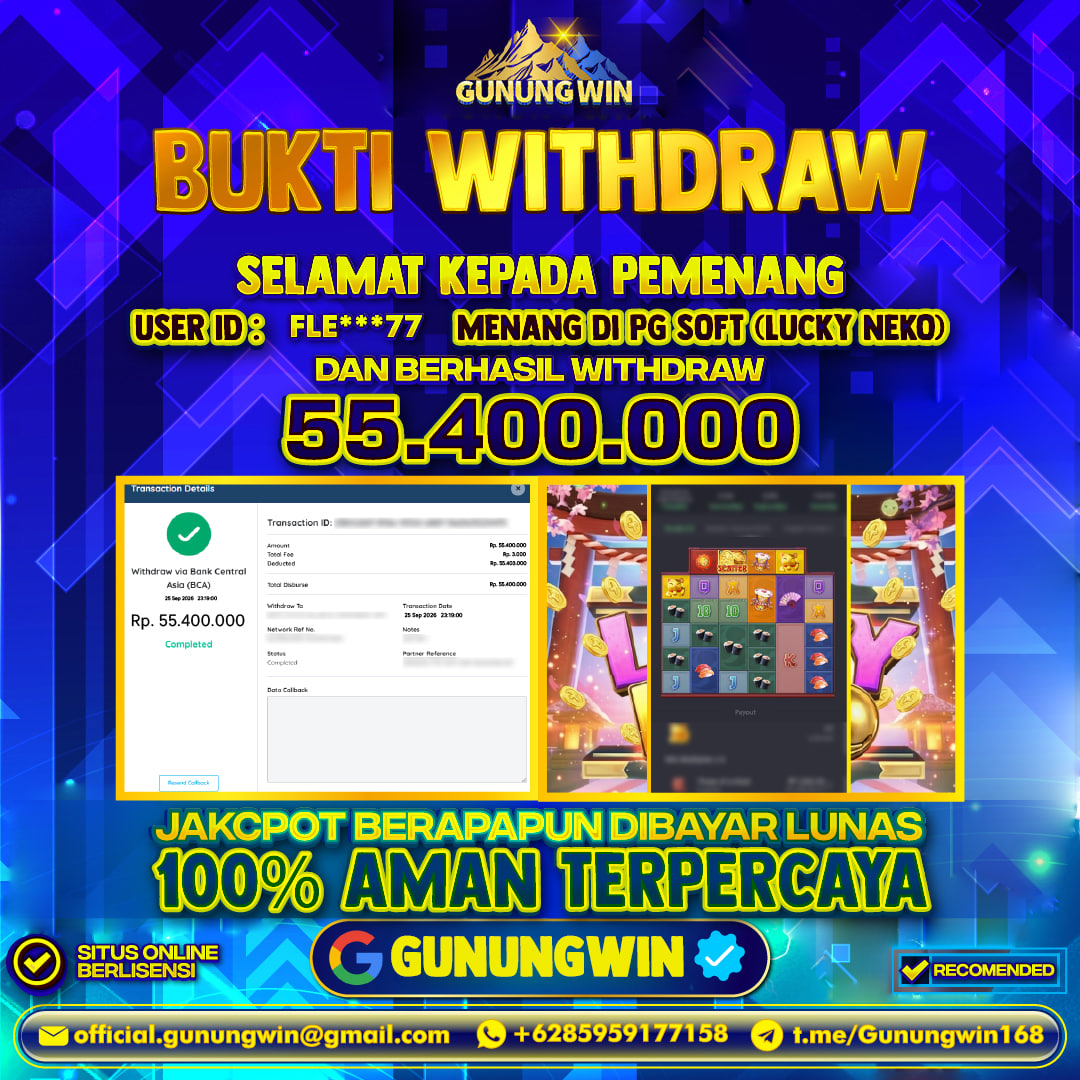 BUKTI WITHDRAW Lucky Neko - Pg Soft Gunungwin