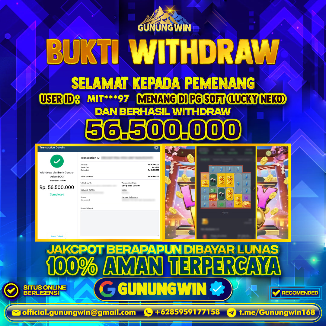 BUKTI WITHDRAW Lucky Neko - Pg Soft Gunungwin