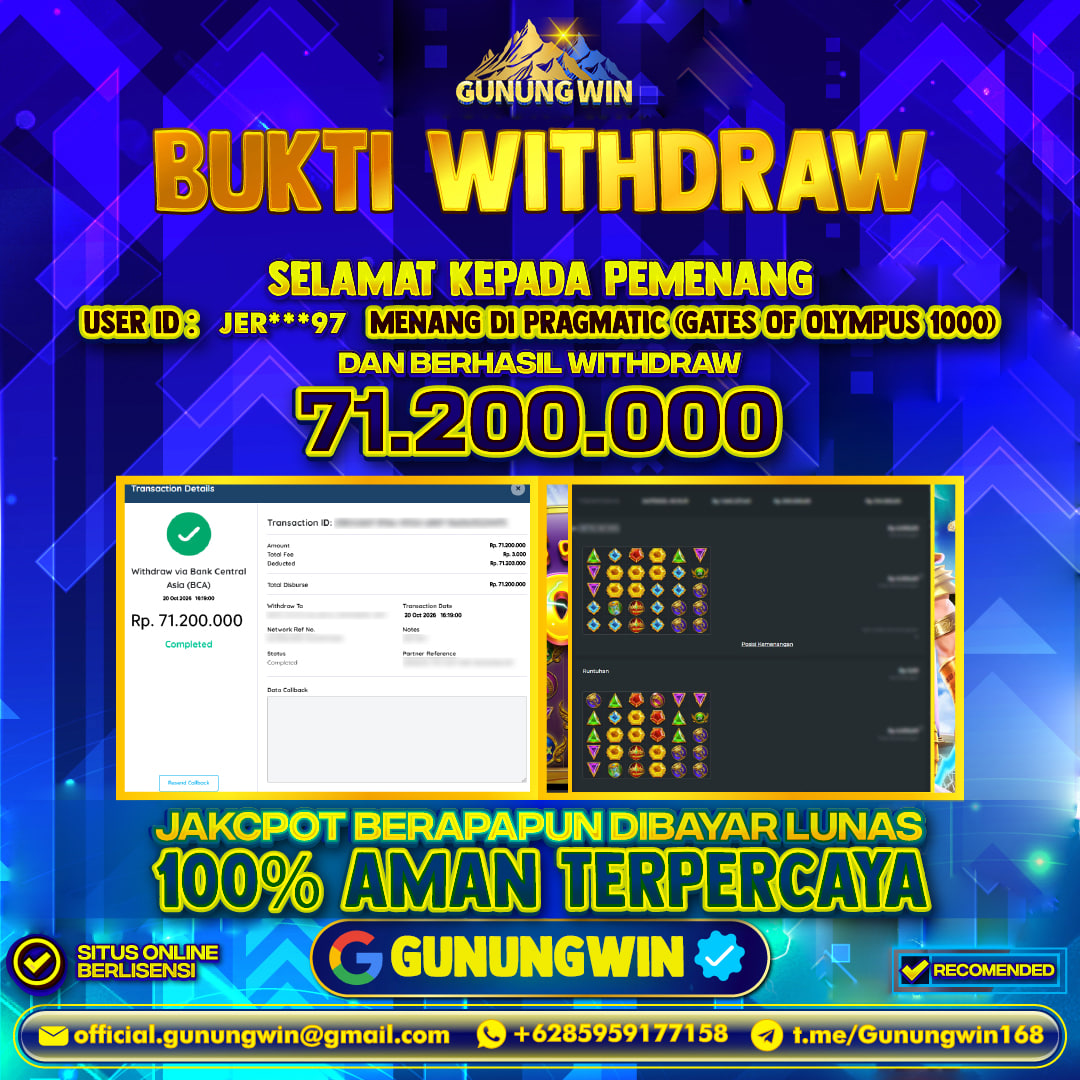 BUKTI WITHDRAW Gates Of Oliympus1000 - Pragmatic Gunungwin
